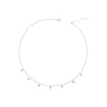 925 Sterling Silver Necklace with Synthetic Turquoise in White Gold, Adjustable 450mm for Women