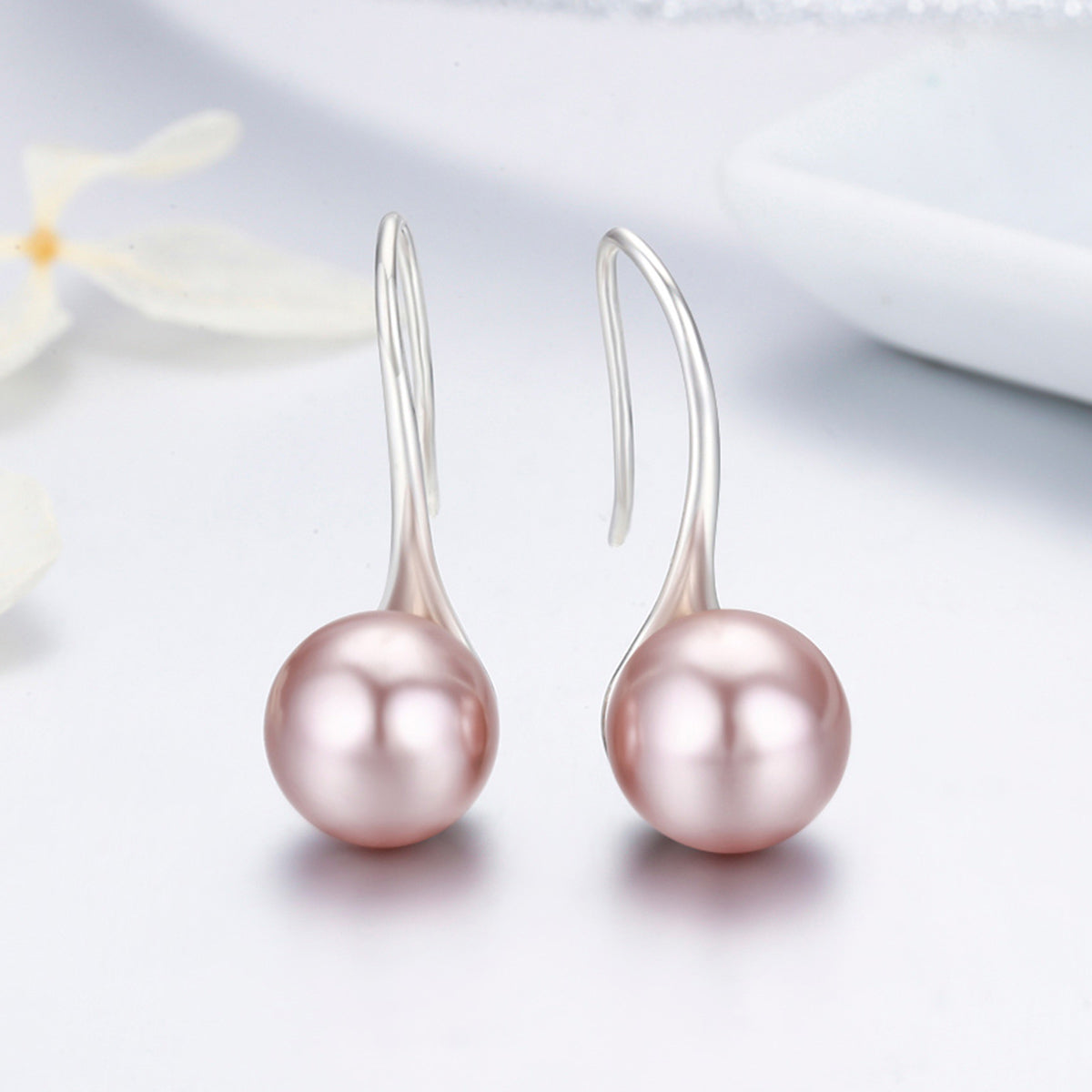 925 Sterling Silver Oxidized Pearl Earrings for Women