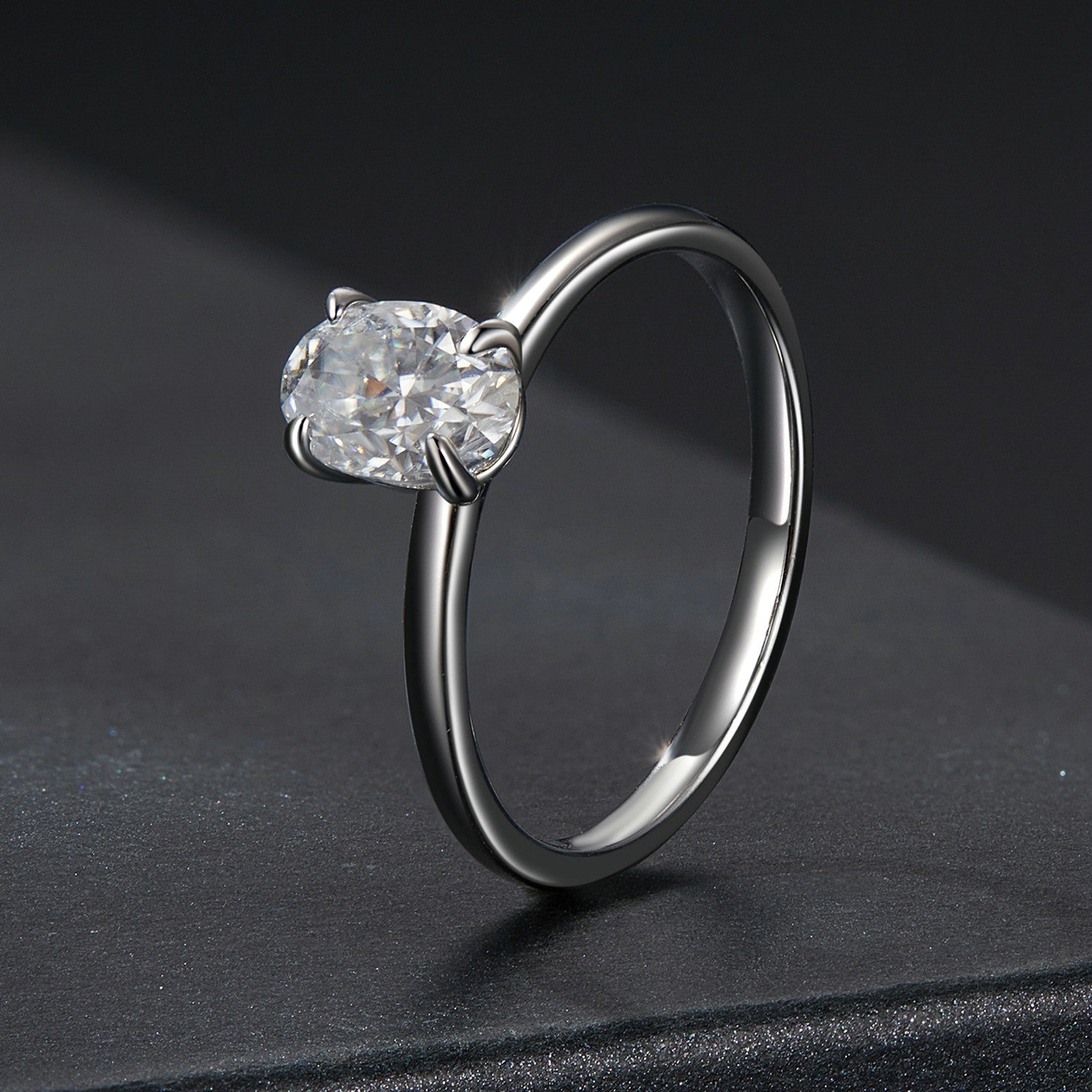 925 Sterling Silver Moissanite 1ct Ring Size 8