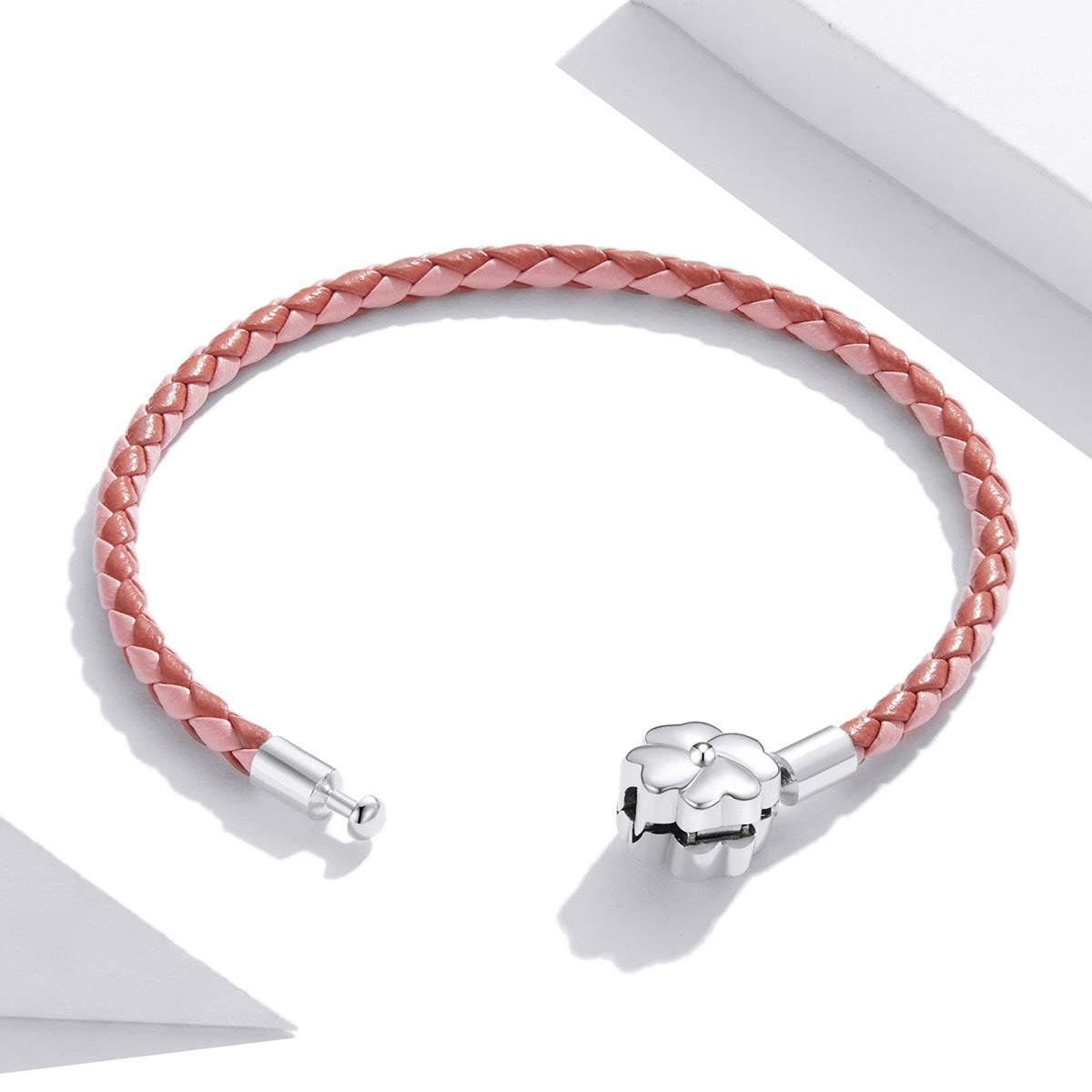 925 Sterling Silver Oxidized Leather Bracelet 17cm for Men
