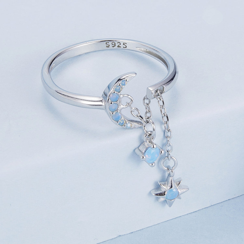 925 Sterling Silver Nano Opal Stone Ring for Women