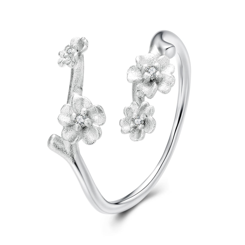 925 Sterling Silver Plated White Gold Ring for Women