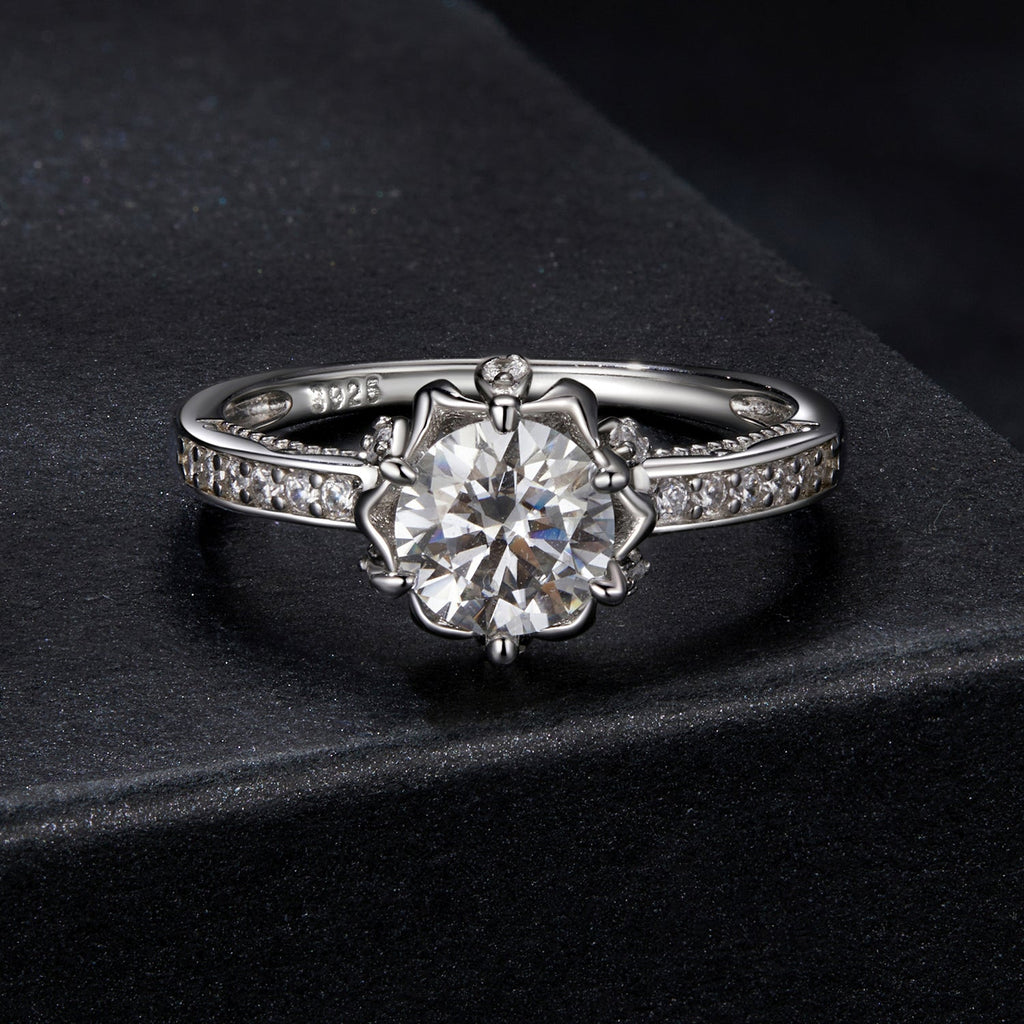 925 Sterling Silver Moissanite Ring 1ct Size 6