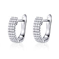 925 Sterling Silver Earrings with Pavé Setting CZ 1.3*0.4cm