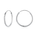 925 Sterling Silver Earrings for Women - White Gold Plated, 2.3x0.2 cm