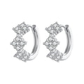 925 Sterling Silver Earrings with Pavé Setting CZ - 1.2*0.65cm, White Gold Plated for Women