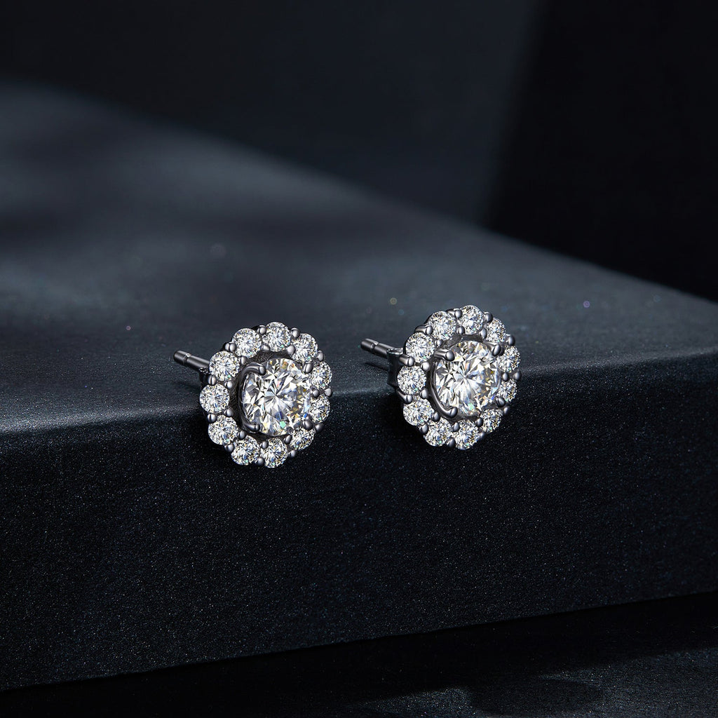 925 Sterling Silver 0.5 Carat Moissanite Earrings for Women