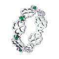 925 Sterling Silver Oxidized Size 6.0 Ring with Pavé CZ for Women