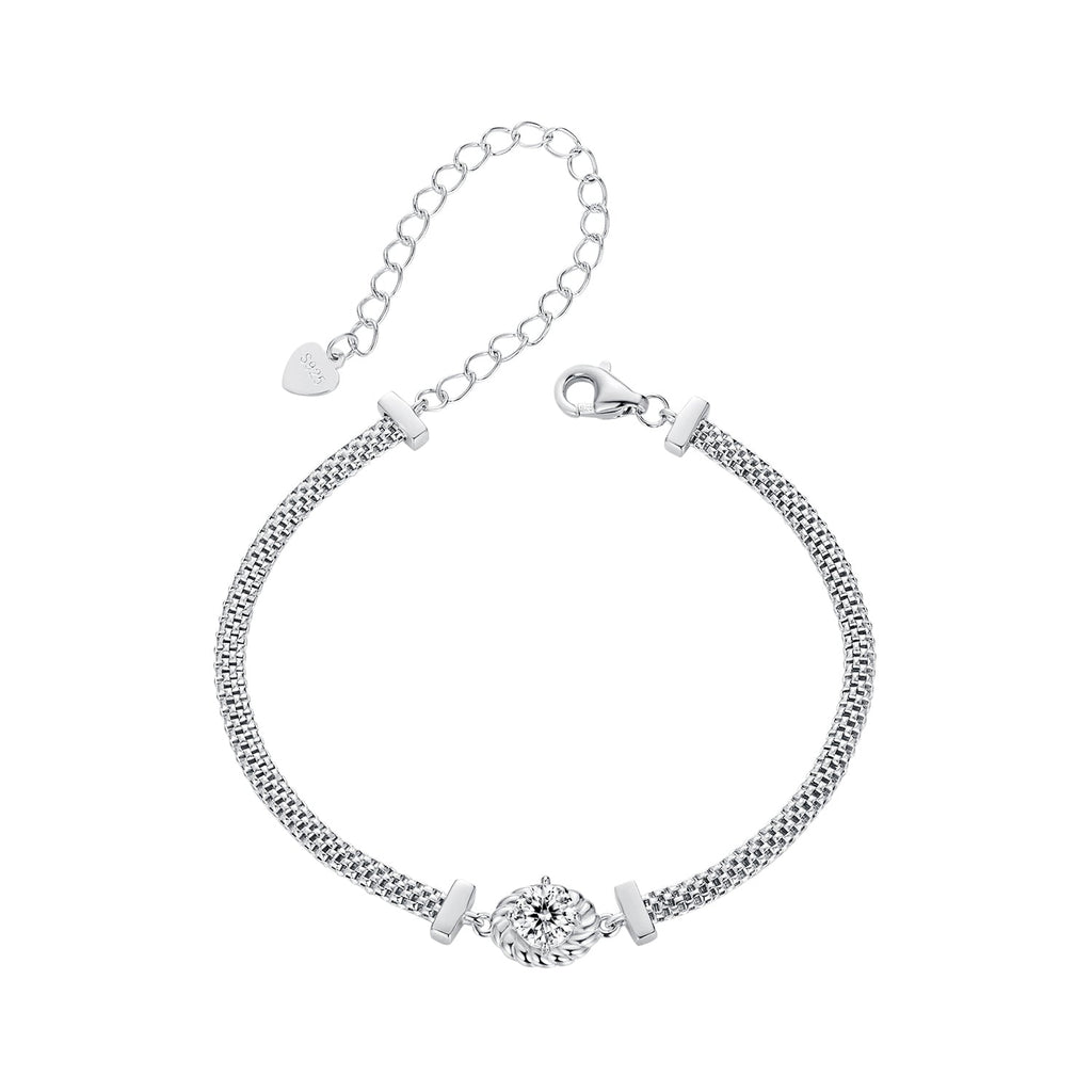 925 Sterling Silver 0.5 Carat Moissanite White Gold Plated Bracelet for Women