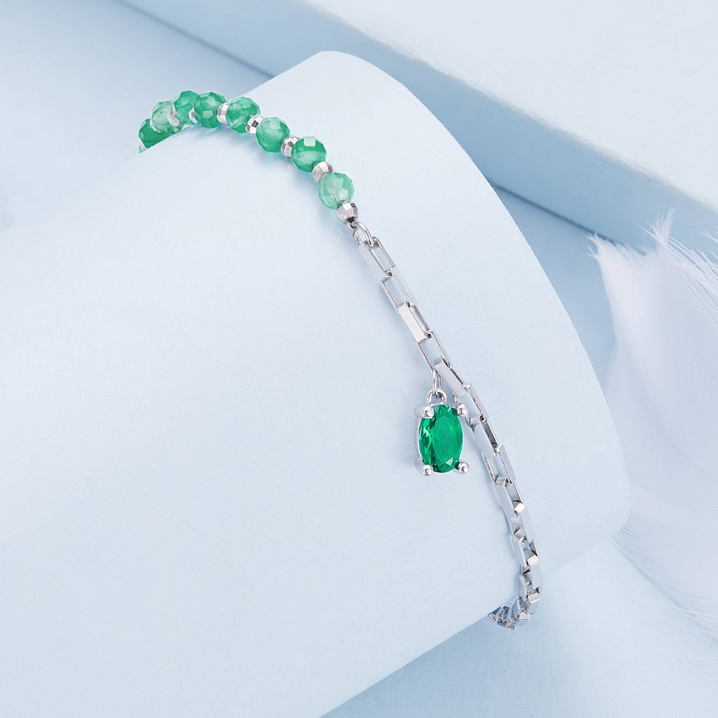 925 Sterling Silver Bracelet with Pavé Setting CZ - 210mm - for Women