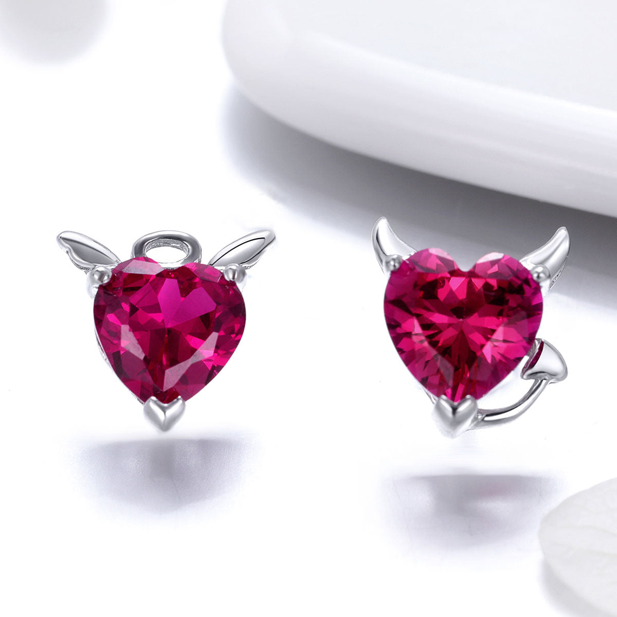 925 Sterling Silver Earrings with Pavé Setting CZ, 1*0.9cm for Women