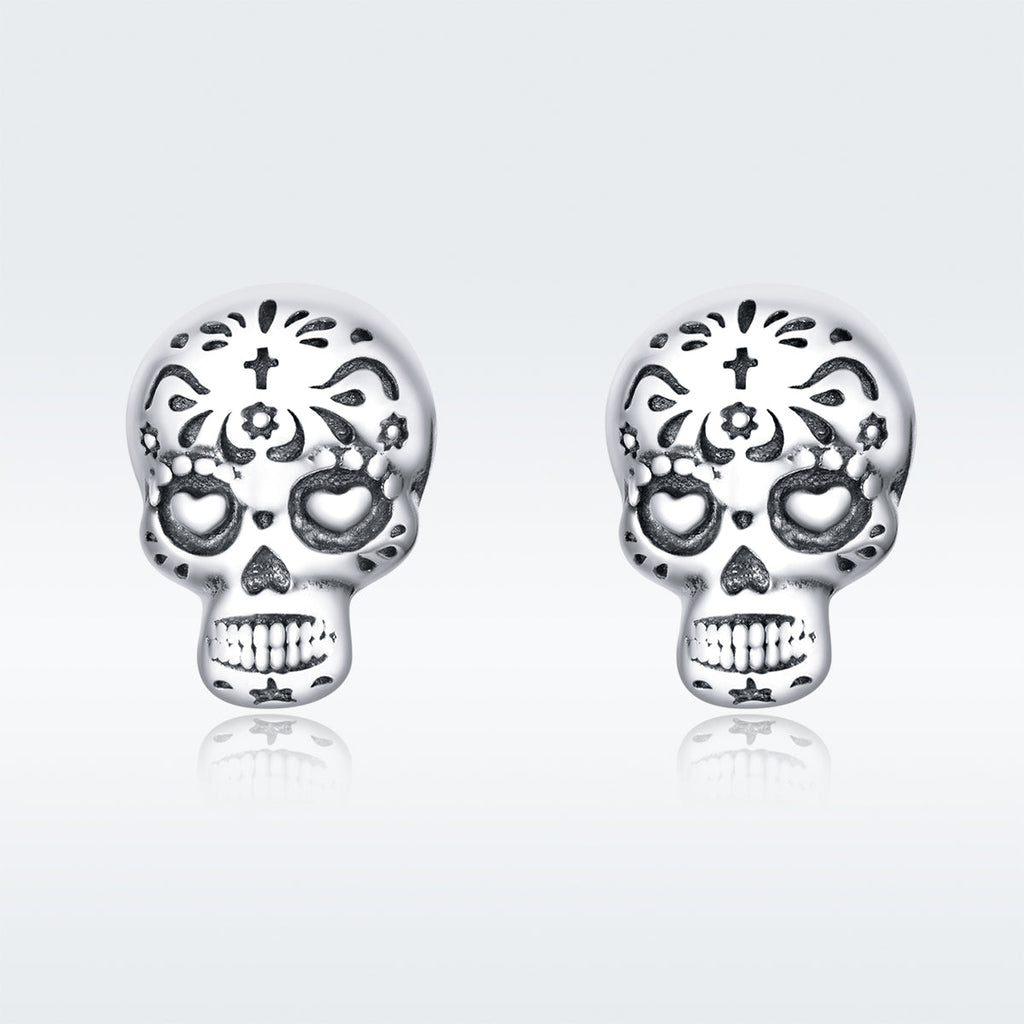 S925 Oxidized Silver Earrings Size 1*0.7cm for Women