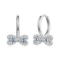 925 Sterling Silver Moissanite 0.20 Carat Earrings Plated White Gold for Women