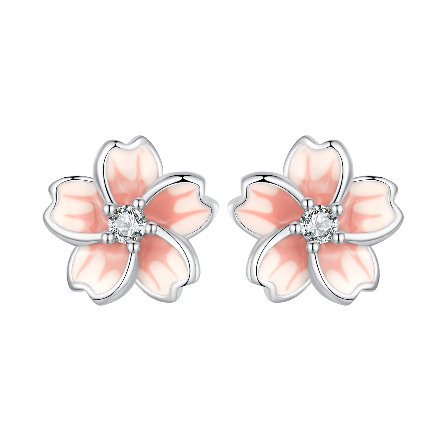 925 Sterling Silver Multi-Color Enamel Pavé CZ Earrings