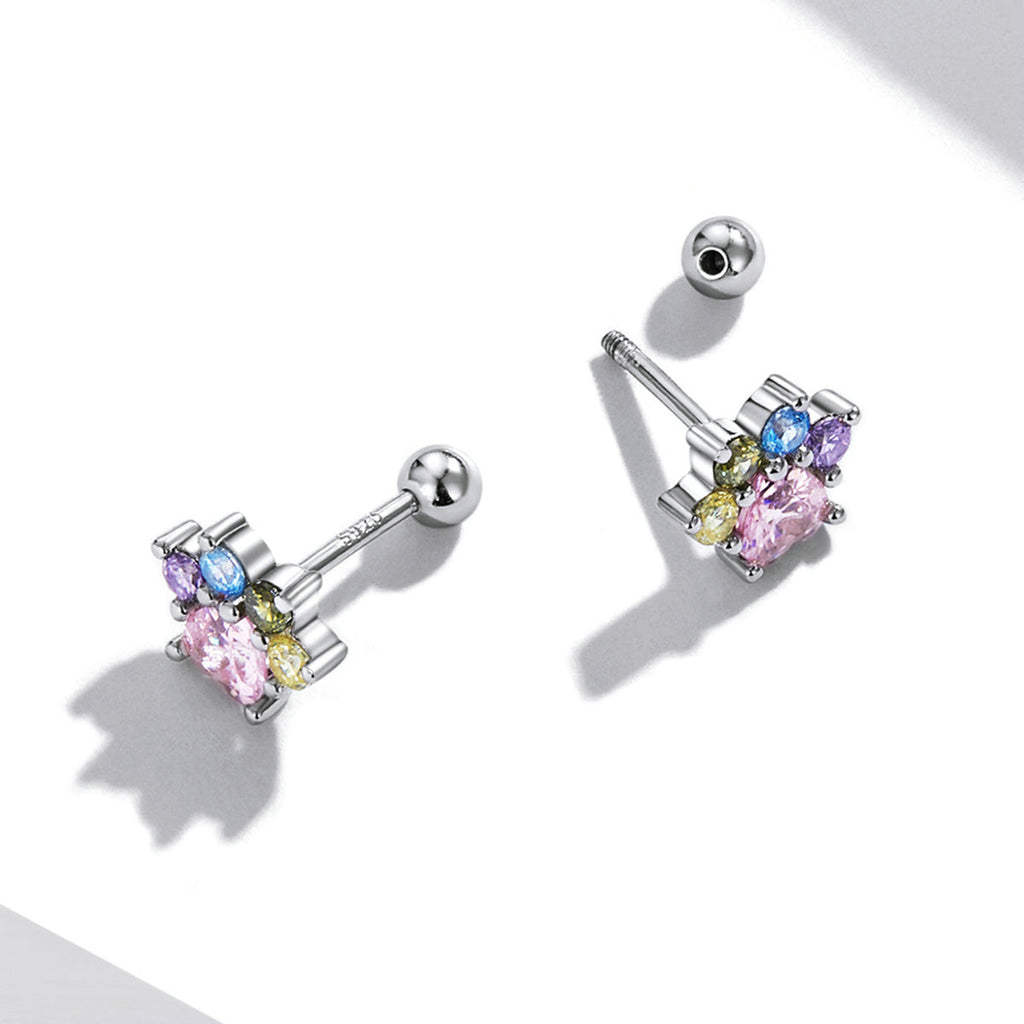 925 Sterling Silver Earrings with Pavé Setting and CZ