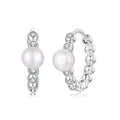 925 Sterling Silver White Gold Plated Moissanite & Pearl Earrings for Women
