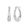 925 Sterling Silver White Gold Plated Earrings 3.0*0.7cm for Women