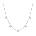 925 Sterling Silver 0.10ct Moissanite Necklace in White Gold, 40+5cm Chain for Women