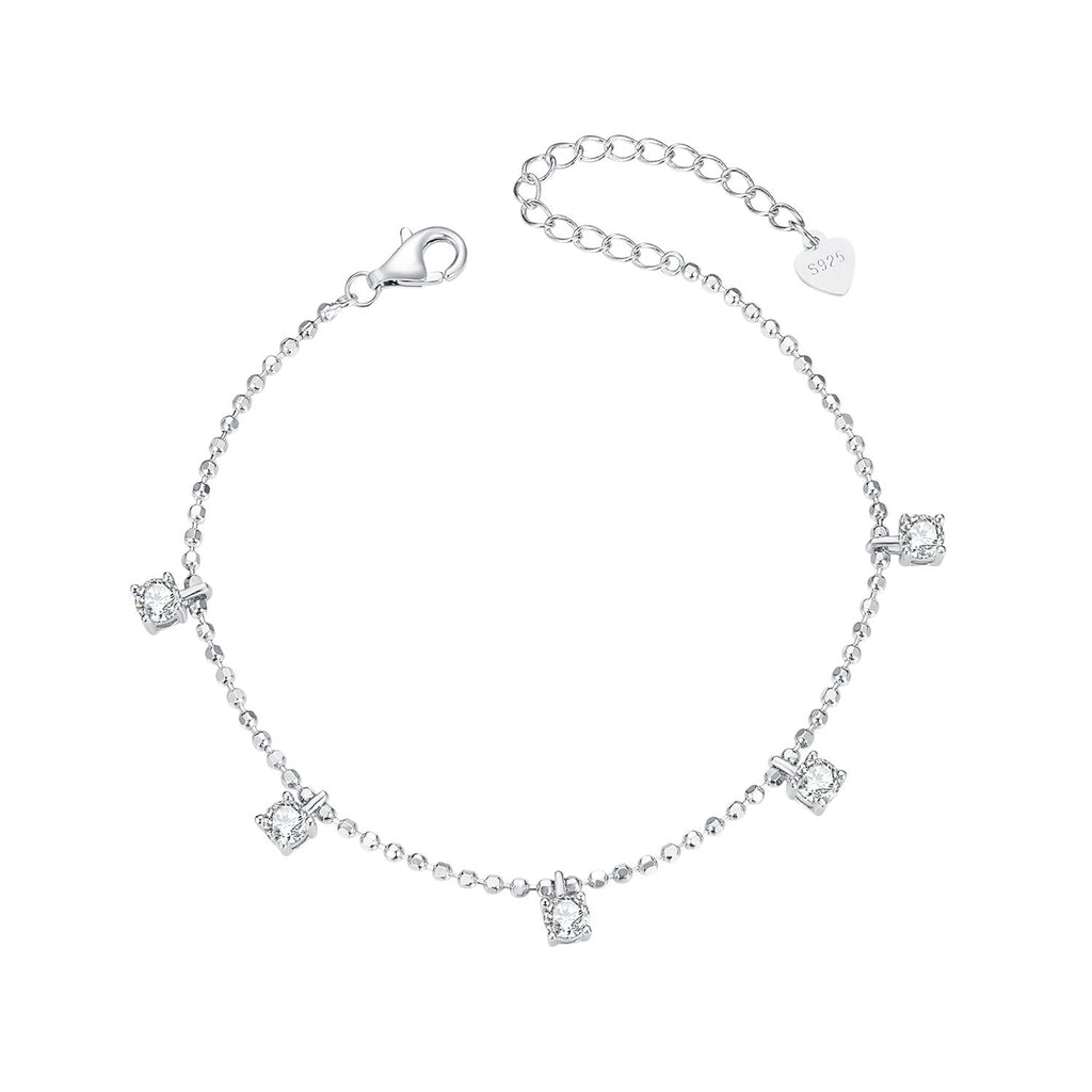 925 Sterling Silver Plated Platinum CZ Bracelet for Women