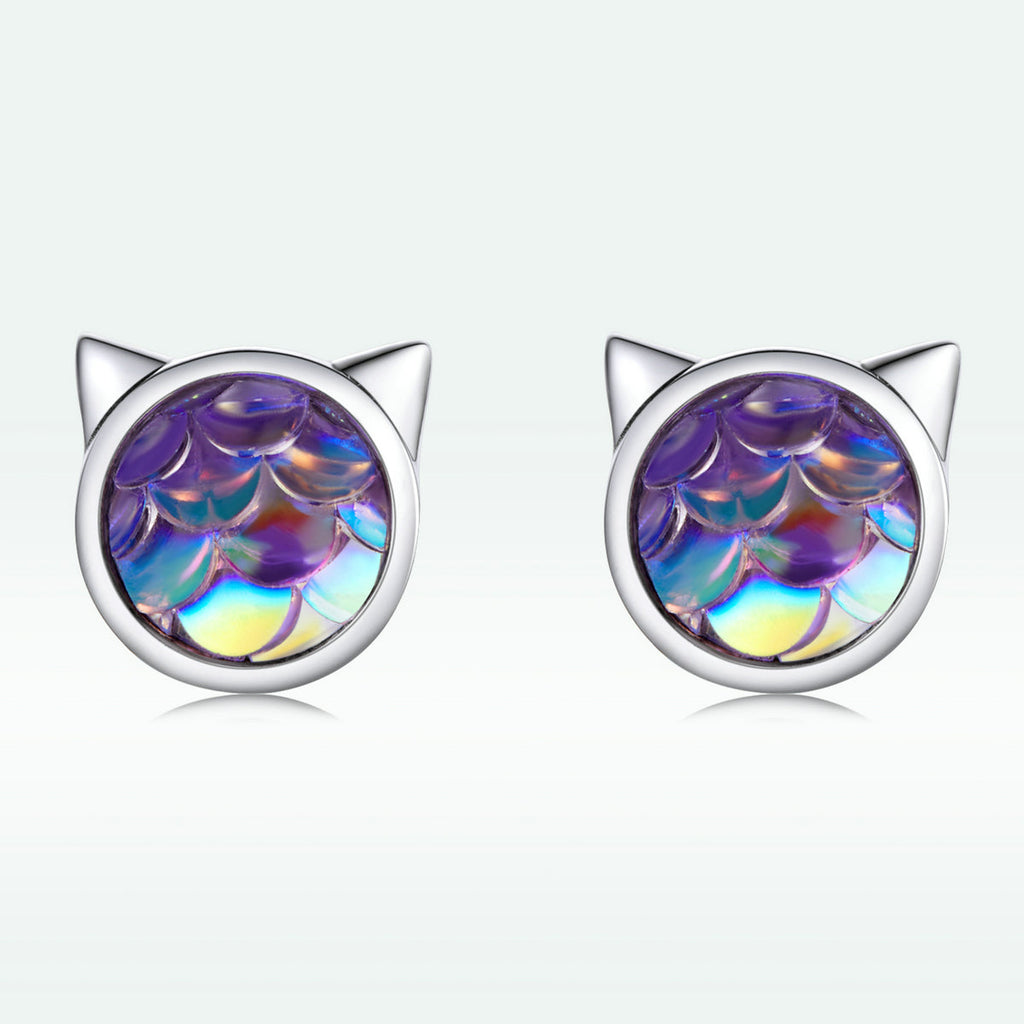 S925 Sterling Silver Resin Oxidized Silver Earrings