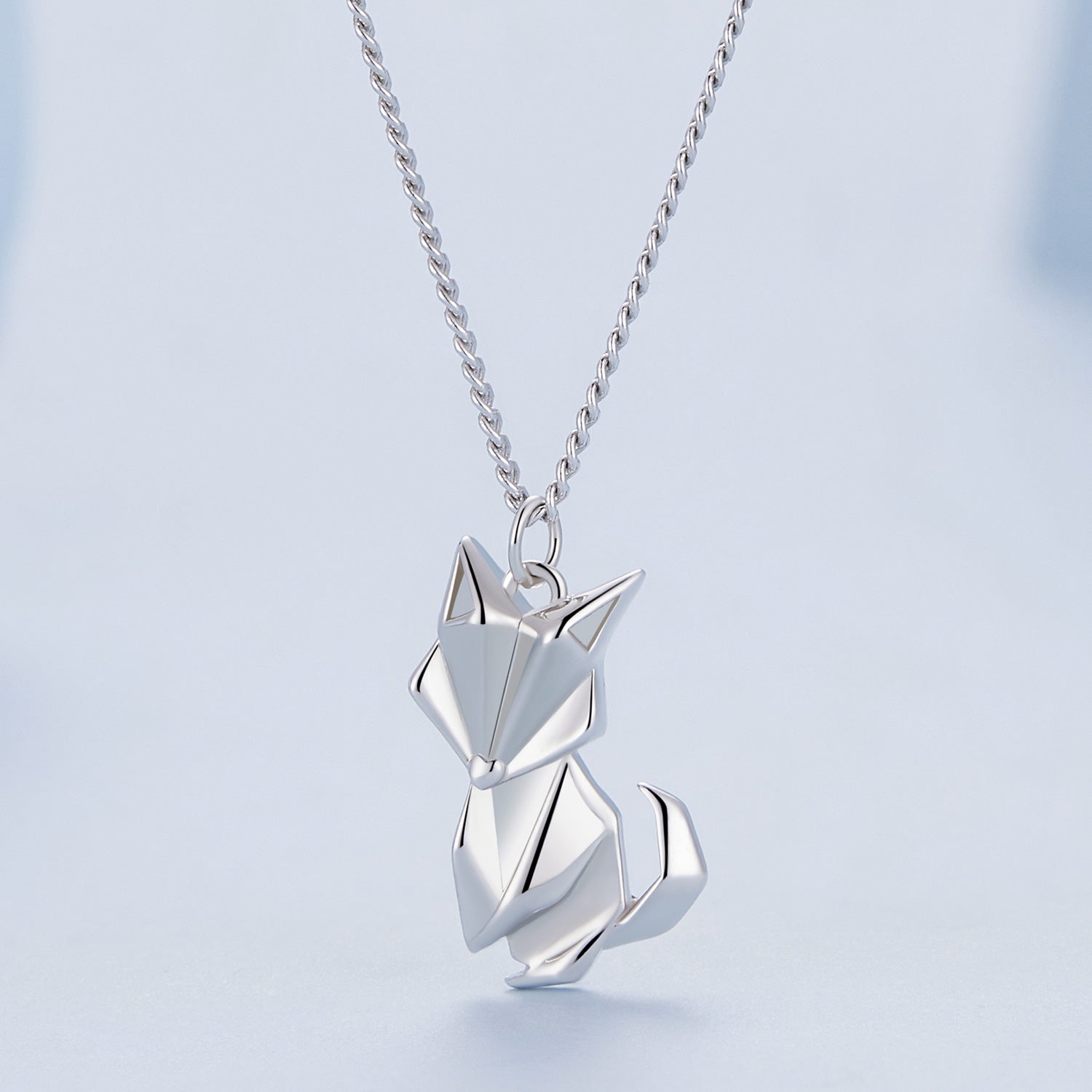 925 Sterling Silver 16mm x 10mm Platinum Plated Necklace for Unisex