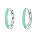 925 Sterling Silver Earrings with Enamel Finish, 1.2cm for Women