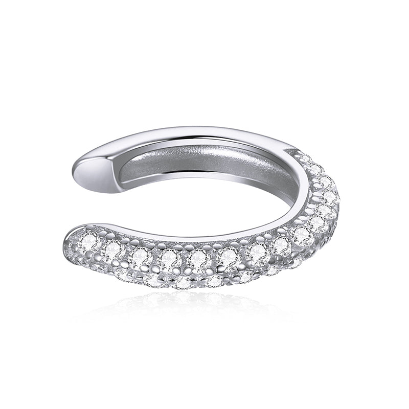 S925 Sterling Silver Pavé Set CZ Earrings - 1.1cm for Women