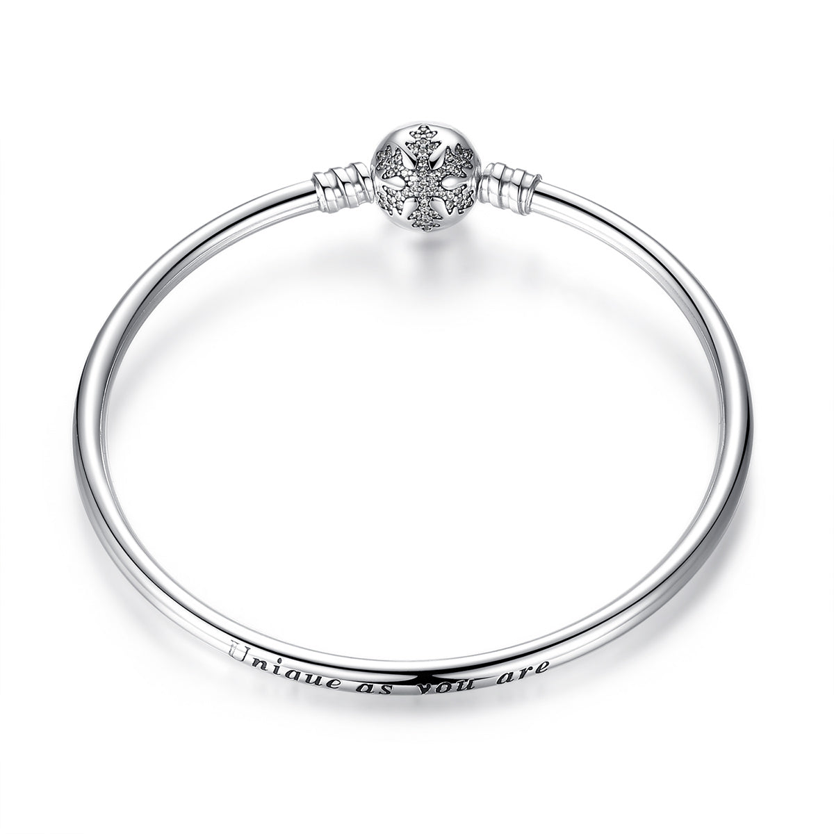 925 Sterling Silver 5.8CM Diameter and 0.3CM Thick Bracelet for Women