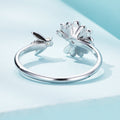 925 Sterling Silver Enamel CZ Plated Platinum Ring