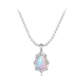 925 Sterling Silver Synthetic Opal Necklace for Women