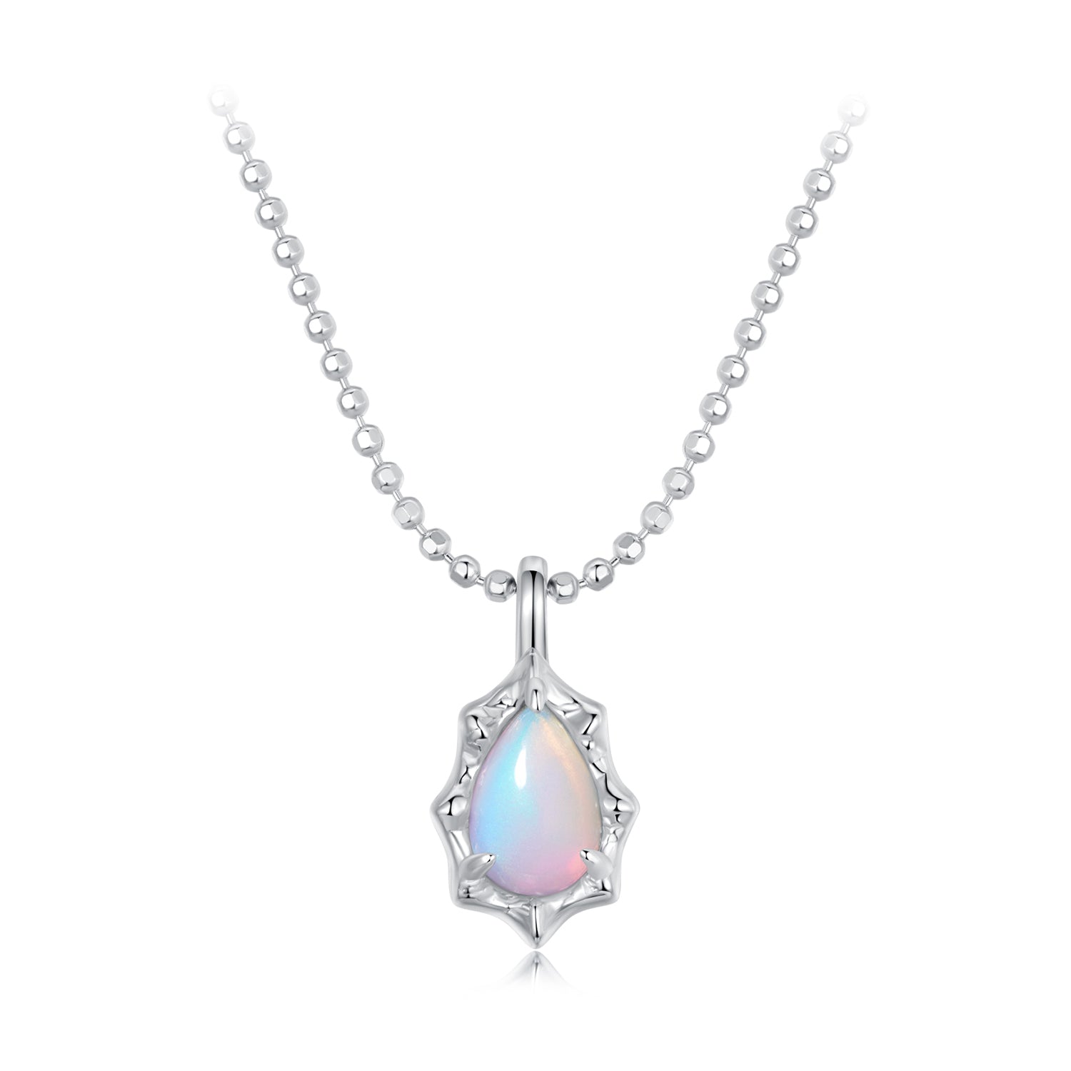 925 Sterling Silver Synthetic Opal Necklace for Women