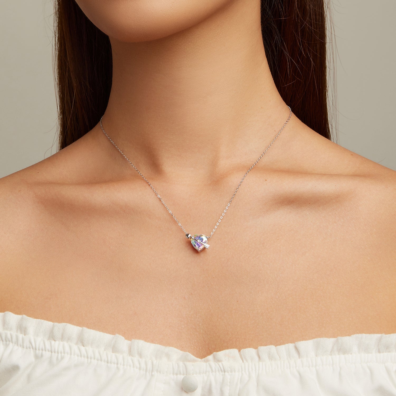 S925 Sterling Silver Adjustable Necklace with CZ Pendant for Women