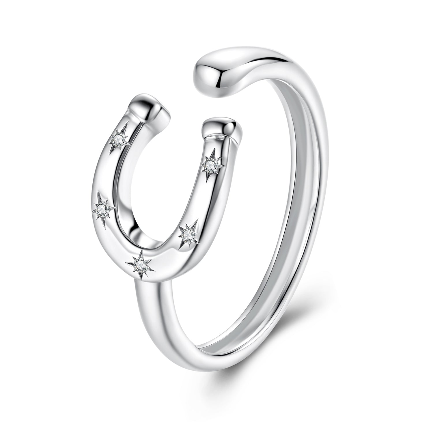 925 Sterling Silver & White Gold Plated Pavé CZ Ring