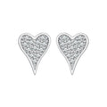 925 Sterling Silver White Gold Plated Pavé CZ Earrings