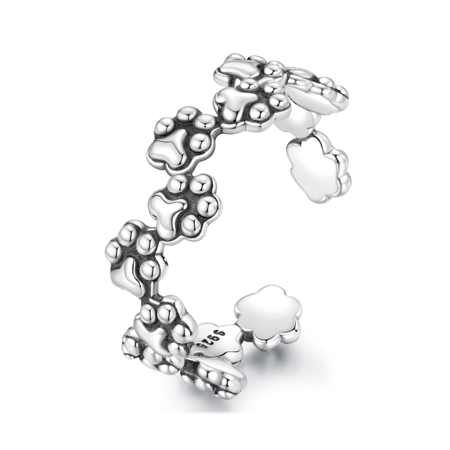 925 Sterling Silver Oxidized Silver 0.44cm Ring for Women