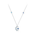 925 Sterling Silver Necklace with Pavé Setting CZ and Spinel Pendant