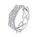 925 Sterling Silver 0.14 Carat Moissanite Ring in Size 8 for Women