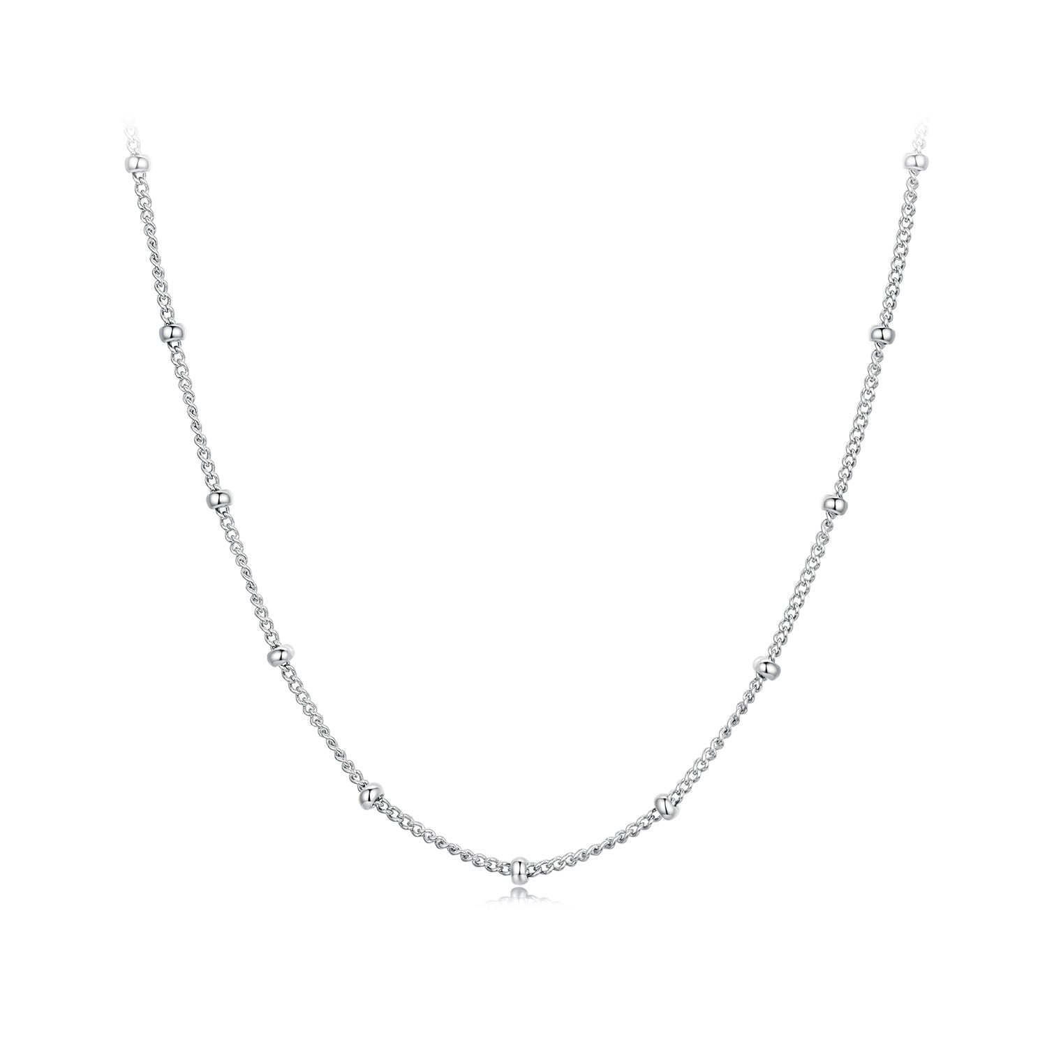 925 Sterling Silver Plated Platinum 45cm Necklace for Women