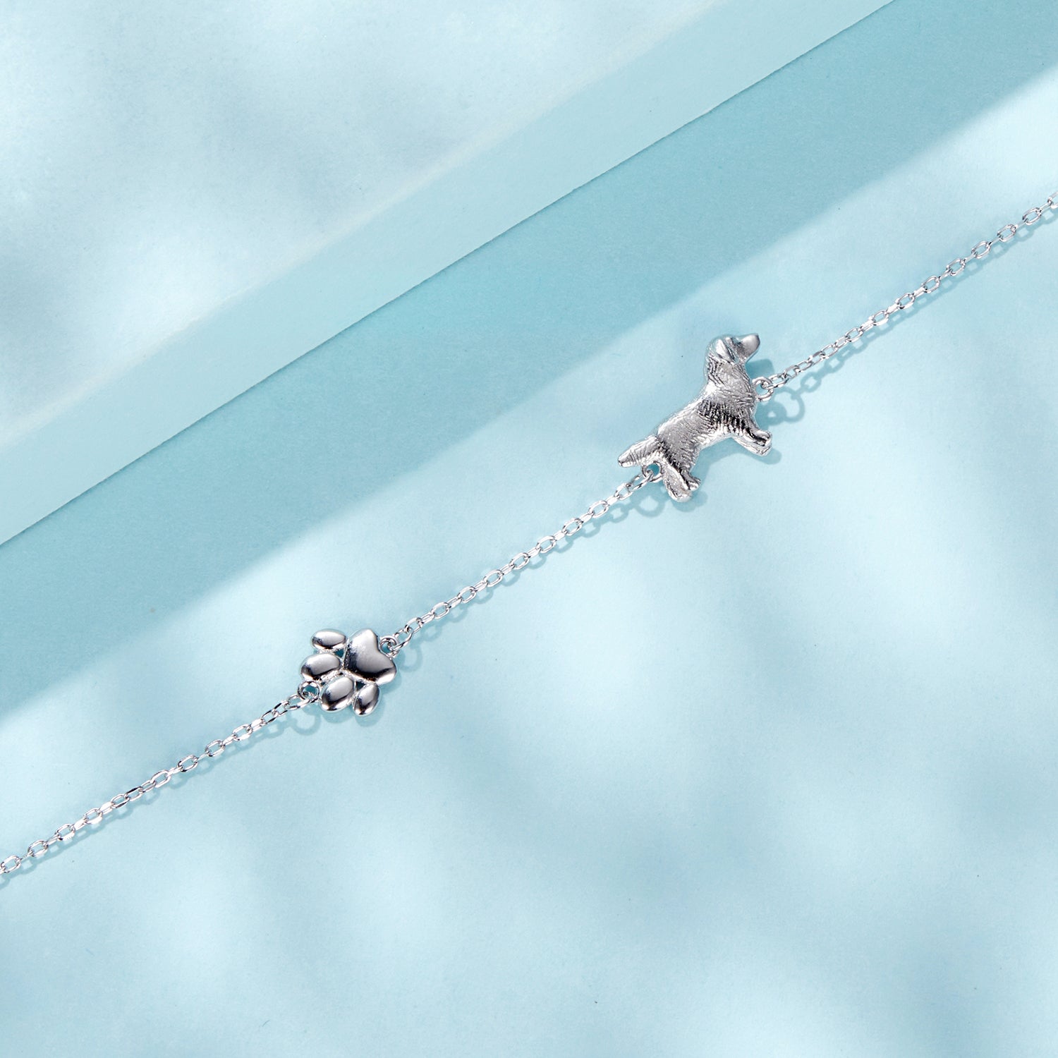 925 Sterling Silver & Plated White Gold Bracelet 15+6cm for Women