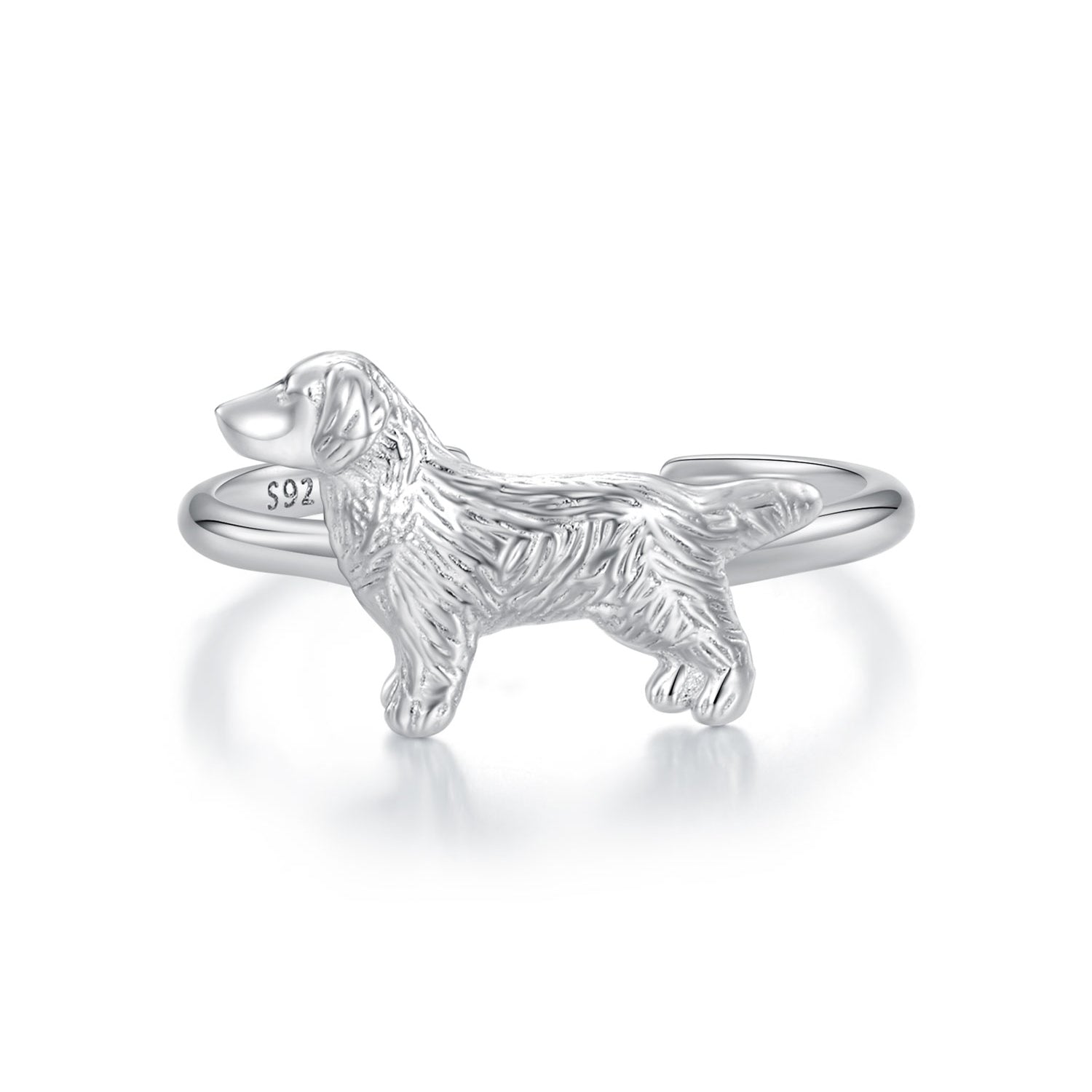 925 Sterling Silver Dog Ring 1.7mm for Women
