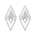 925 Sterling Silver Earrings with White Gold Plating and CZ