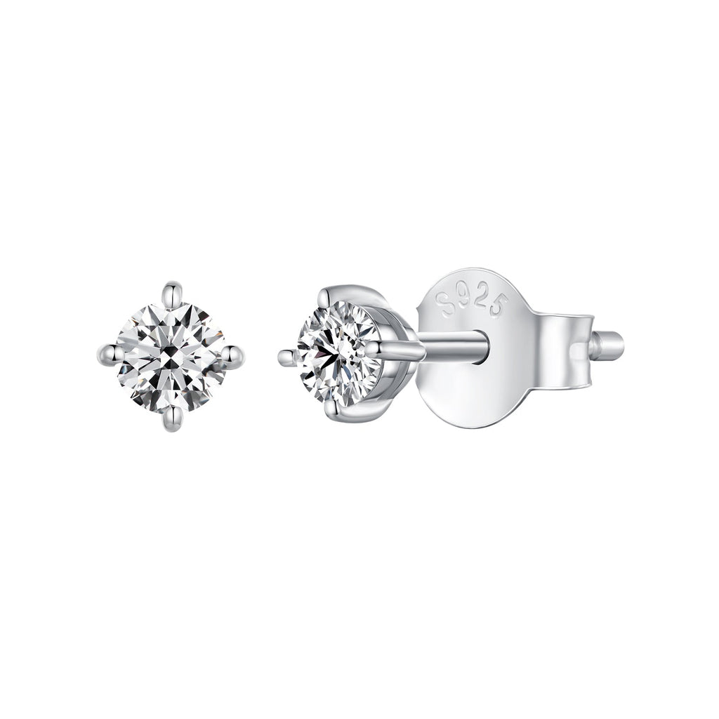 S925 Sterling Silver 3mm Moissanite Earrings for Women
