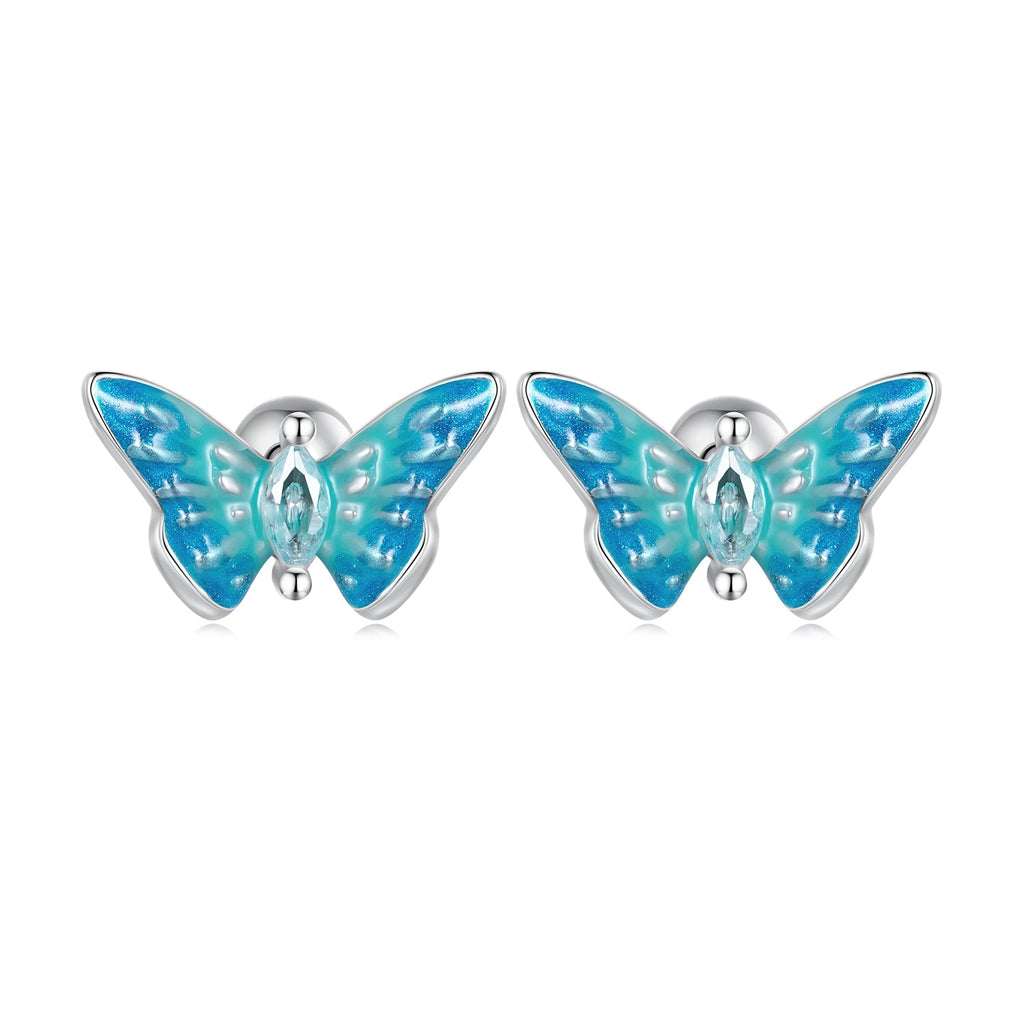 925 Sterling Silver Earrings with Enamel and CZ for Women