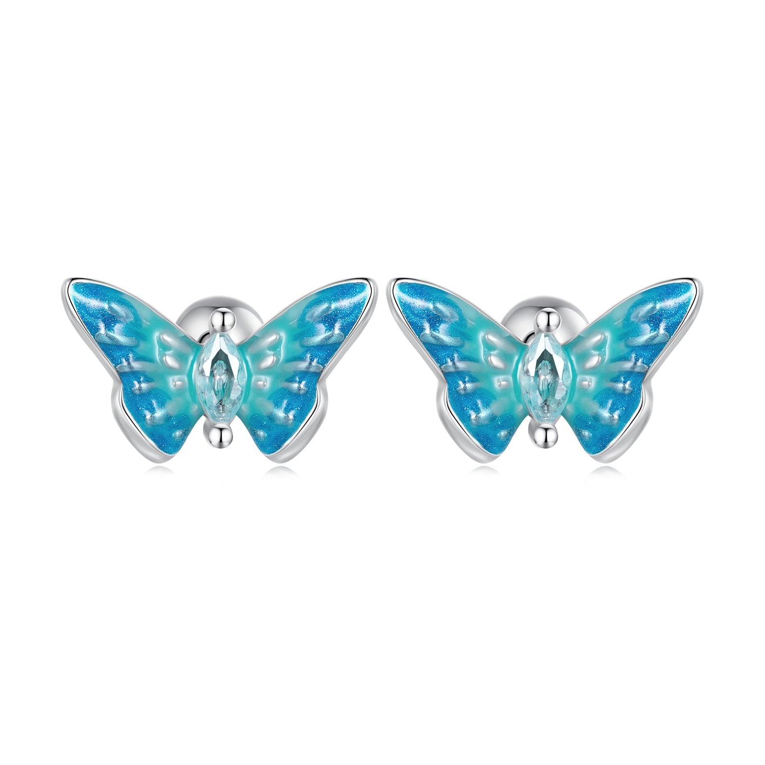 925 Sterling Silver Earrings with Enamel and CZ for Women