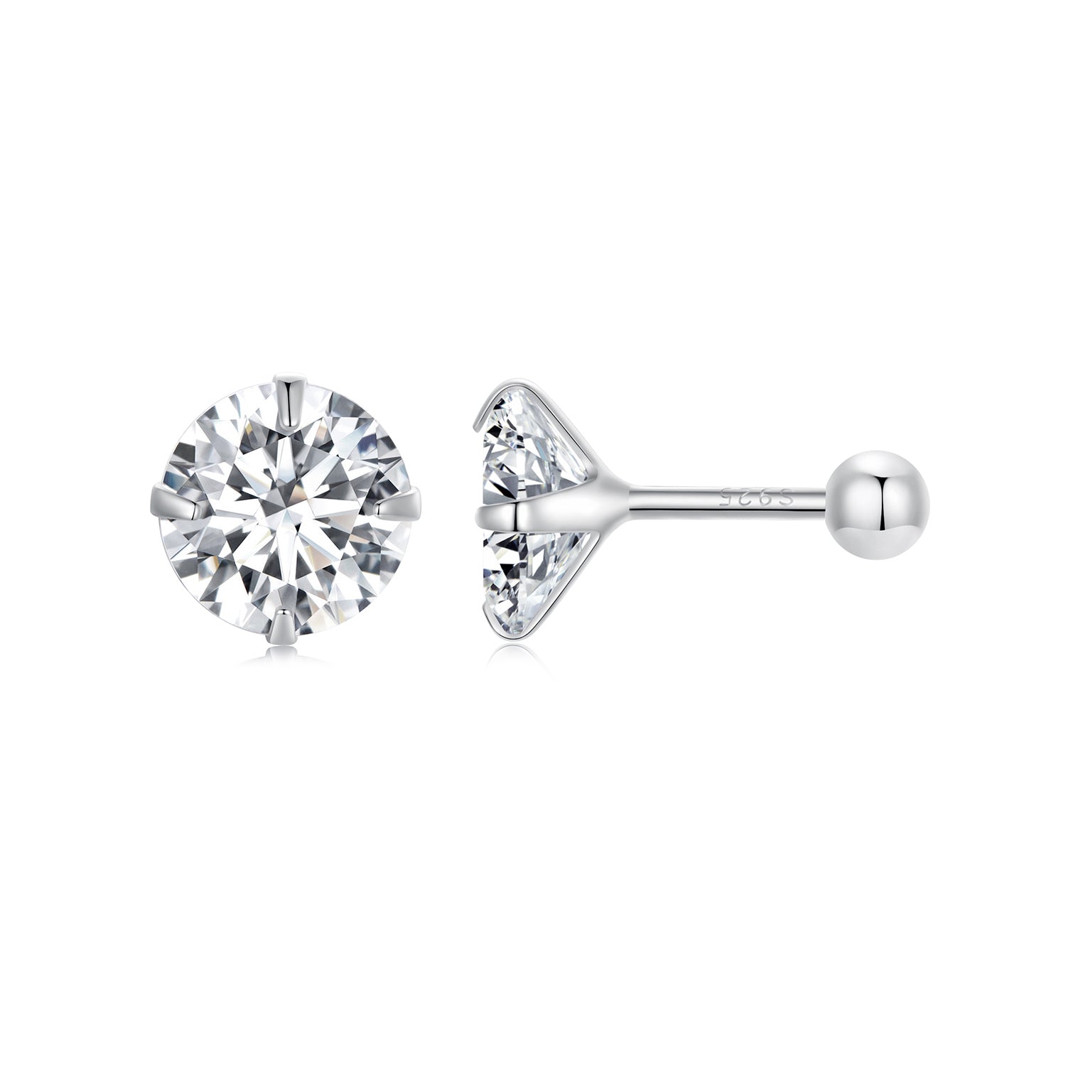 925 Sterling Silver Pavé Setting CZ Earrings for Women