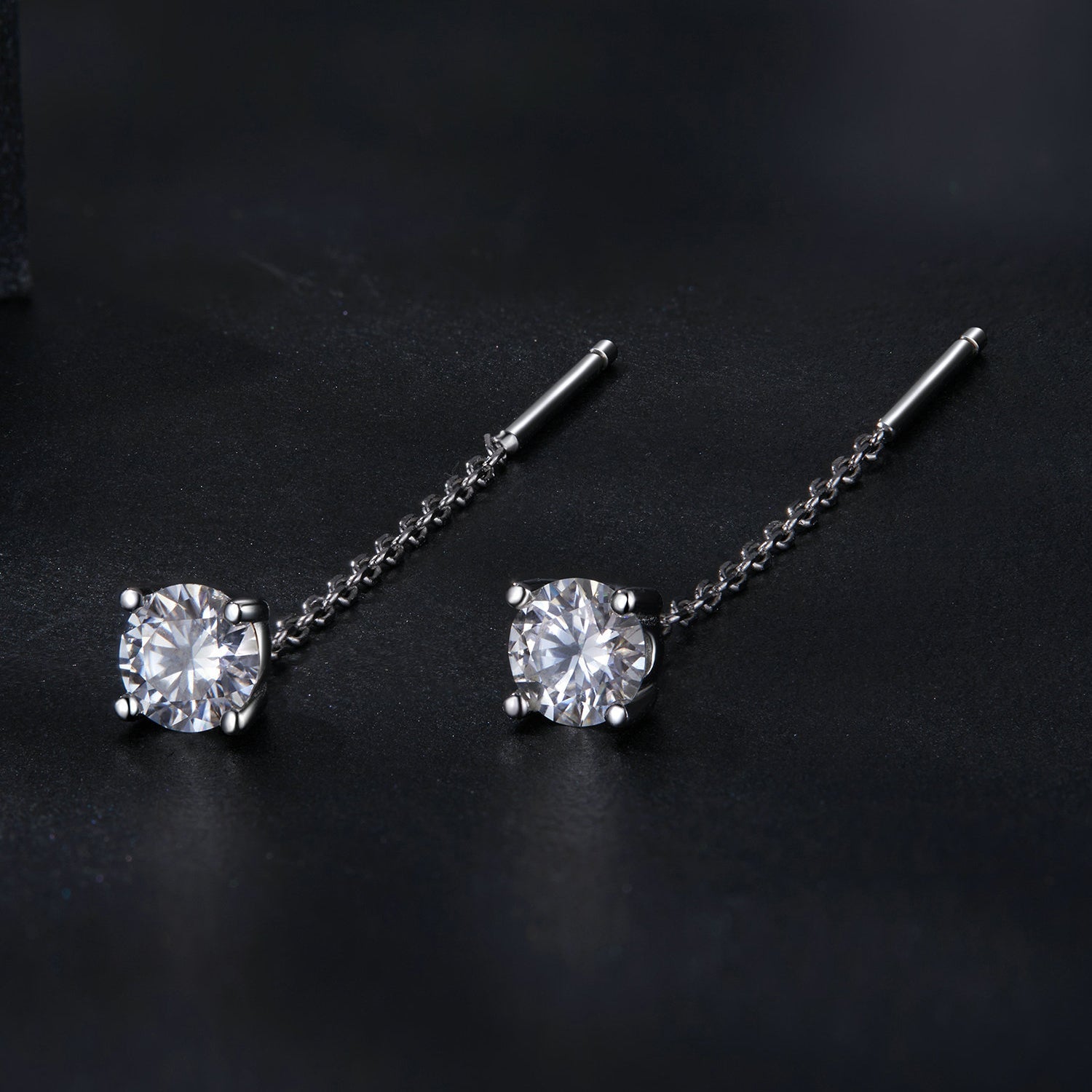 925 Sterling Silver 4.0 Carat Moissanite Earrings for Women