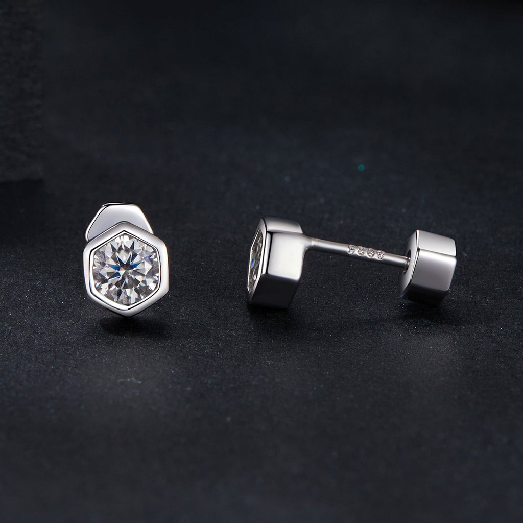 925 Sterling Silver 0.3 Carat Moissanite Earrings for Women