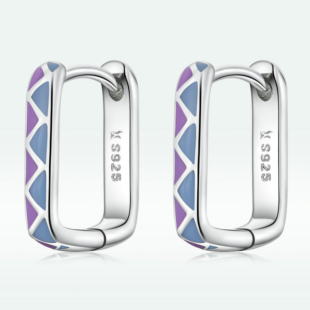 S925 Sterling Silver Enamel Oxidized Earrings for Women