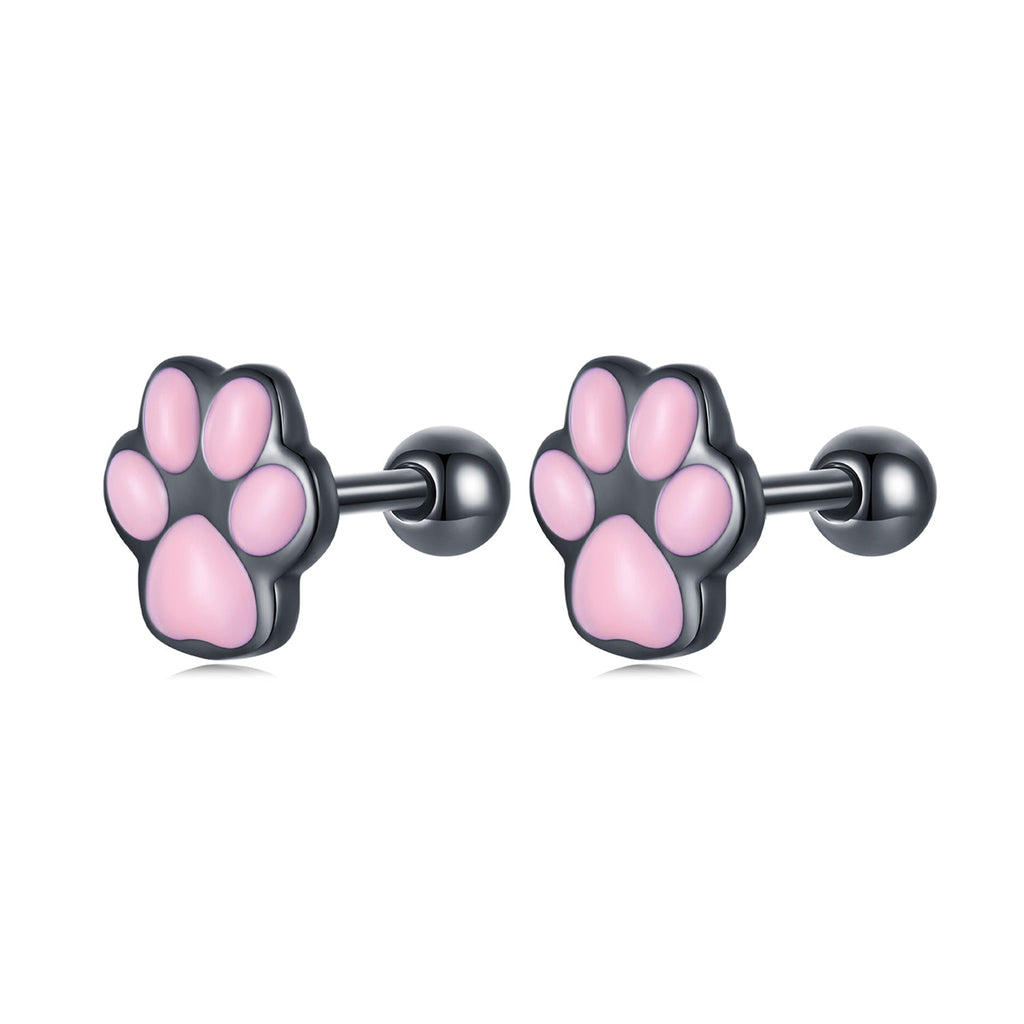 925 Sterling Silver Enamel Black Gold Plated Earrings for Women