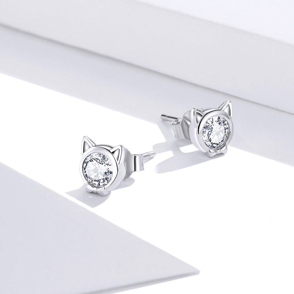 925 Sterling Silver Plated Platinum CZ Earrings for Women